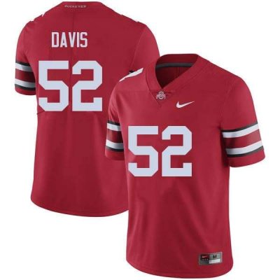 Men's Ohio State Buckeyes #52 Wyatt Davis Red Nike NCAA College Football Jersey New HVA6444OW